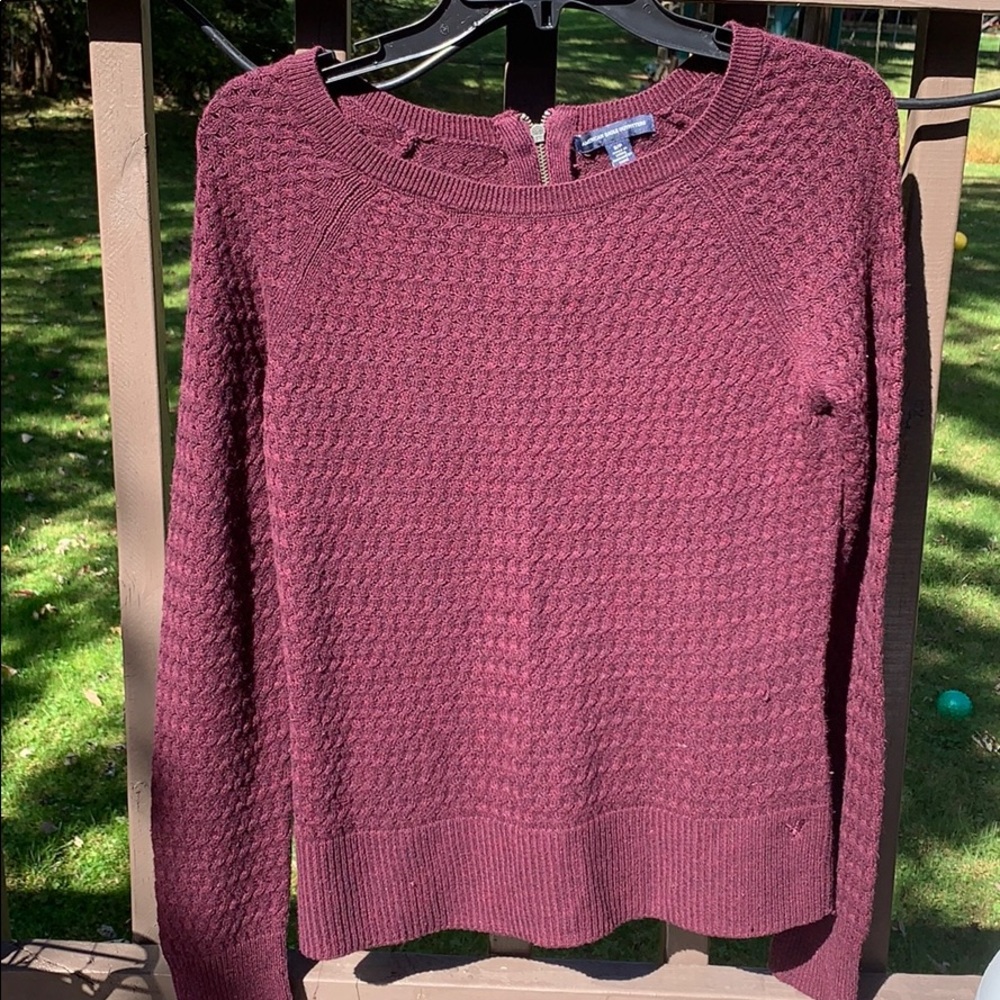 American Eagle Burgundy Knit Sweater